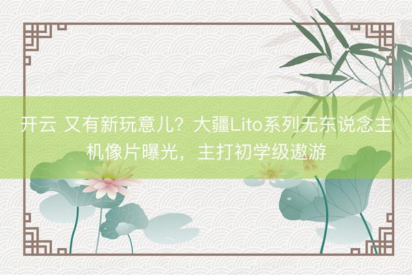开云 又有新玩意儿？大疆Lito系列无东说念主机像片曝光，主打初学级遨游