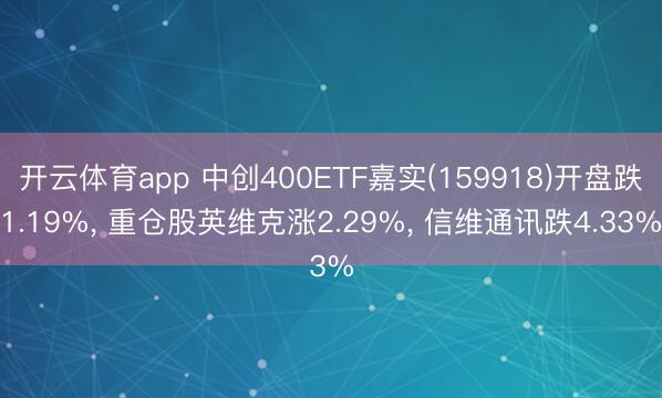 开云体育app 中创400ETF嘉实(159918)开盘跌1.19%, 重仓股英维克涨2.29%, 信维通讯跌4.33%