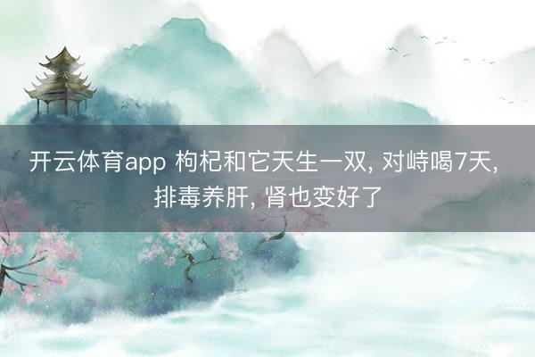 开云体育app 枸杞和它天生一双, 对峙喝7天, 排毒养肝, 肾也变好了