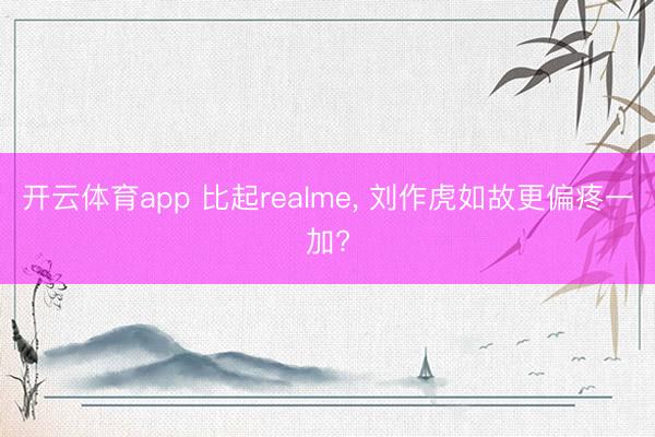 开云体育app 比起realme, 刘作虎如故更偏疼一加?